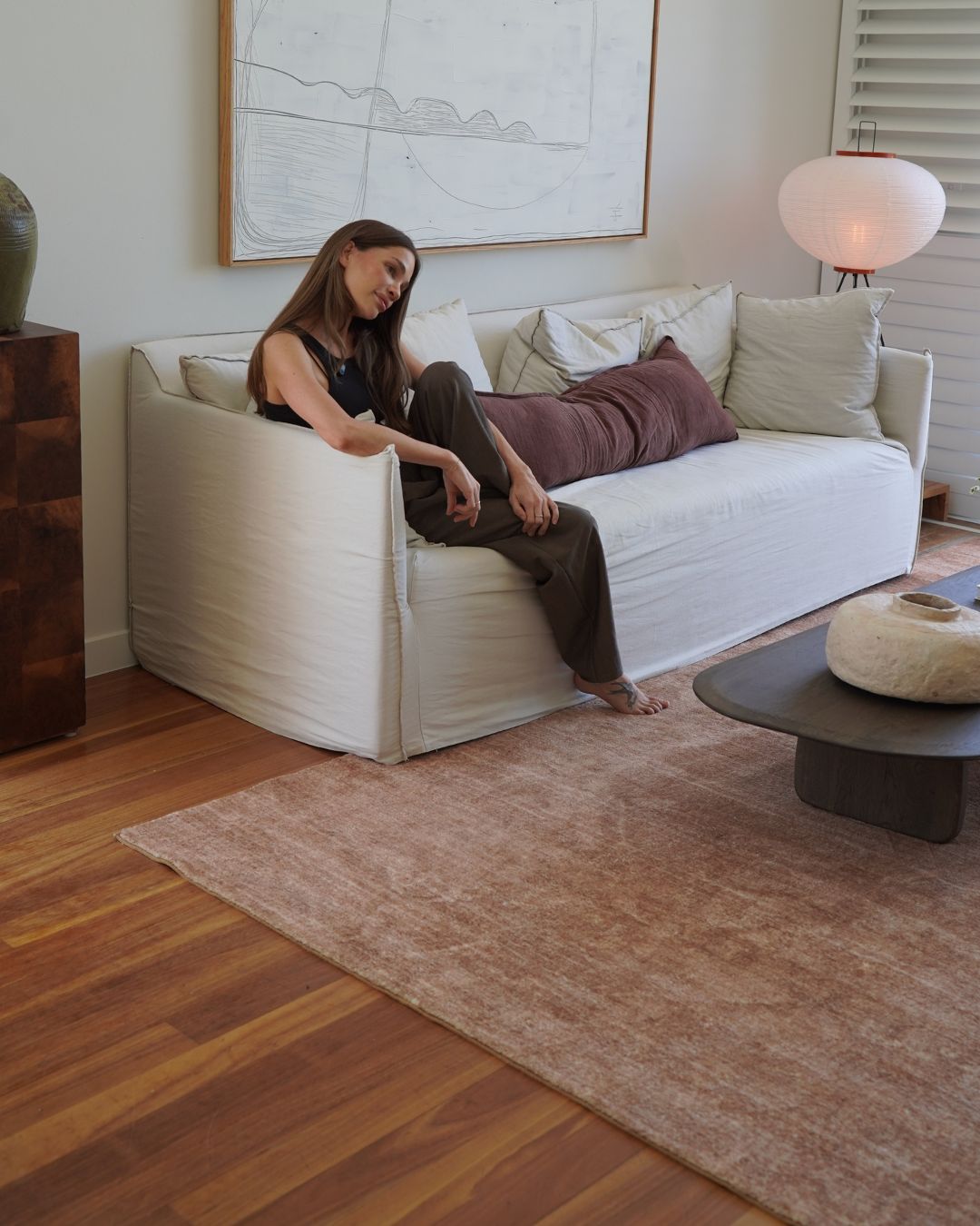 Zoey Brown Minimal Washable Rug